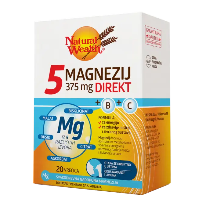 5 MAGNEZIJ 375 mg DIREKT + B +C