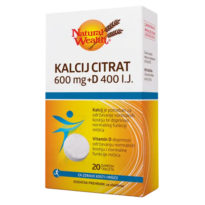 Kalcij citrat 600 mg + D 400 I.J.