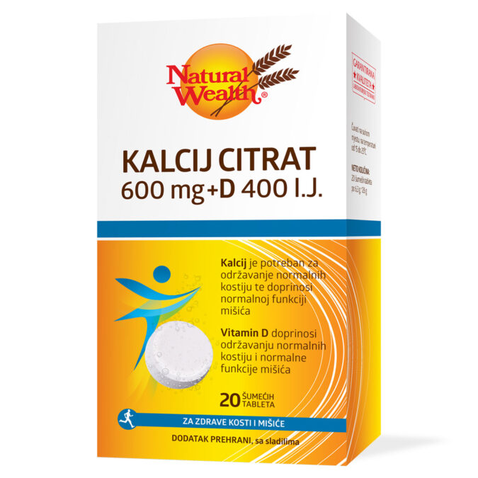Kalcij citrat 600 mg + D 400 I.J.